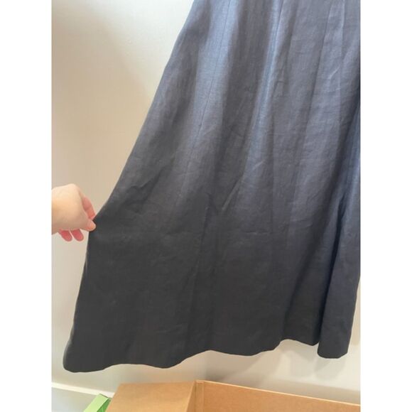 Talbots Women Size 6 Black 100% Irish Linen Sleeveless Mid-Length Dress - Picture 6 of 9